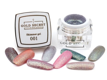 gold secret color&amp;paint gel shimmer 001